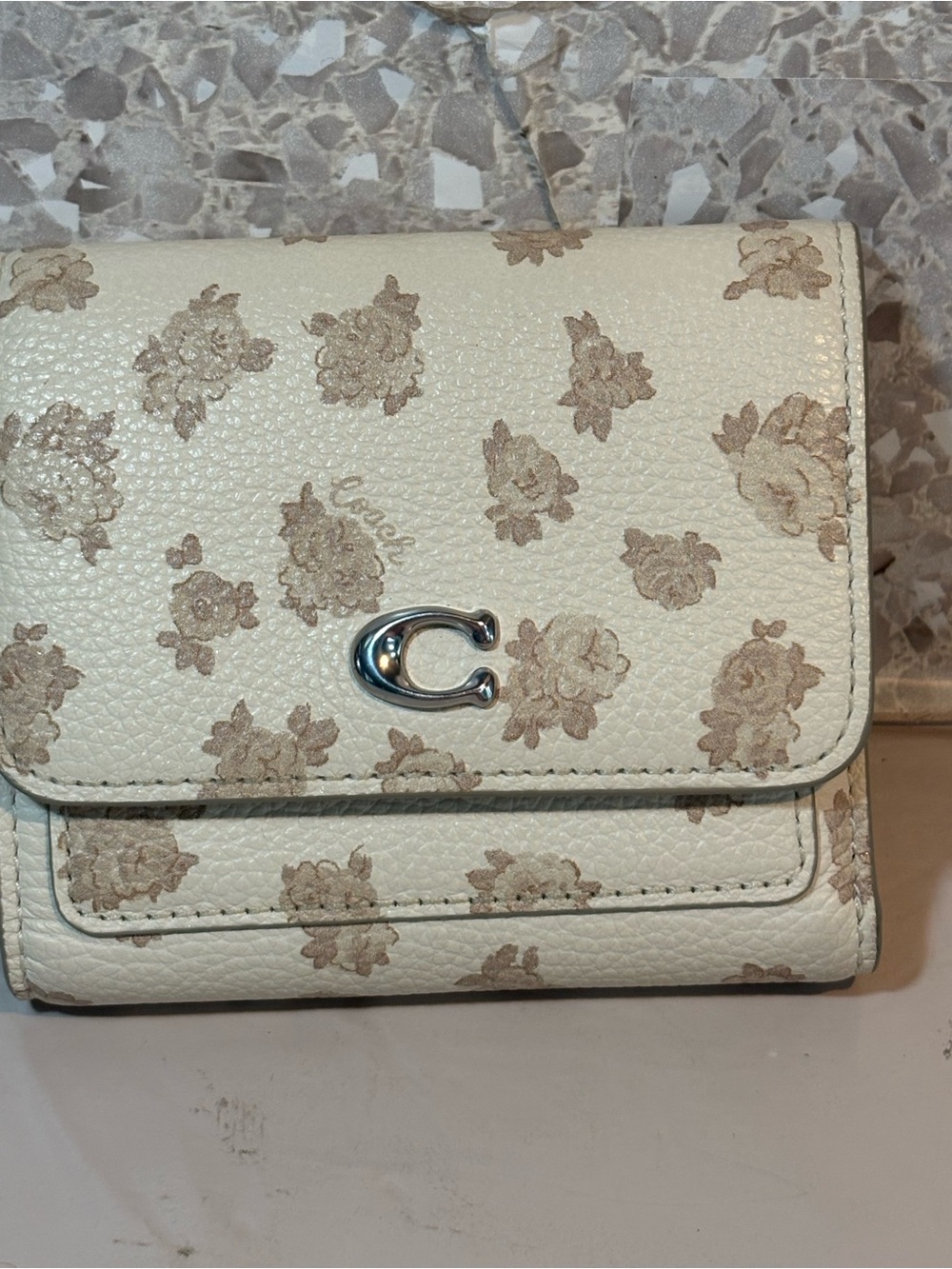 Coach Mila Small Flap Wallet with Floral Print CAO16 EUC